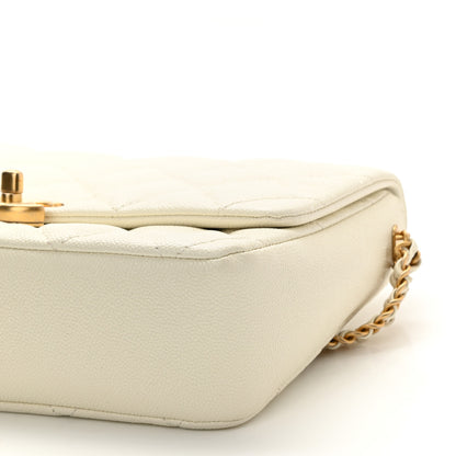 Chanel Shiny Caviar Quilted Large Chain Melody Flap White 10 of 11