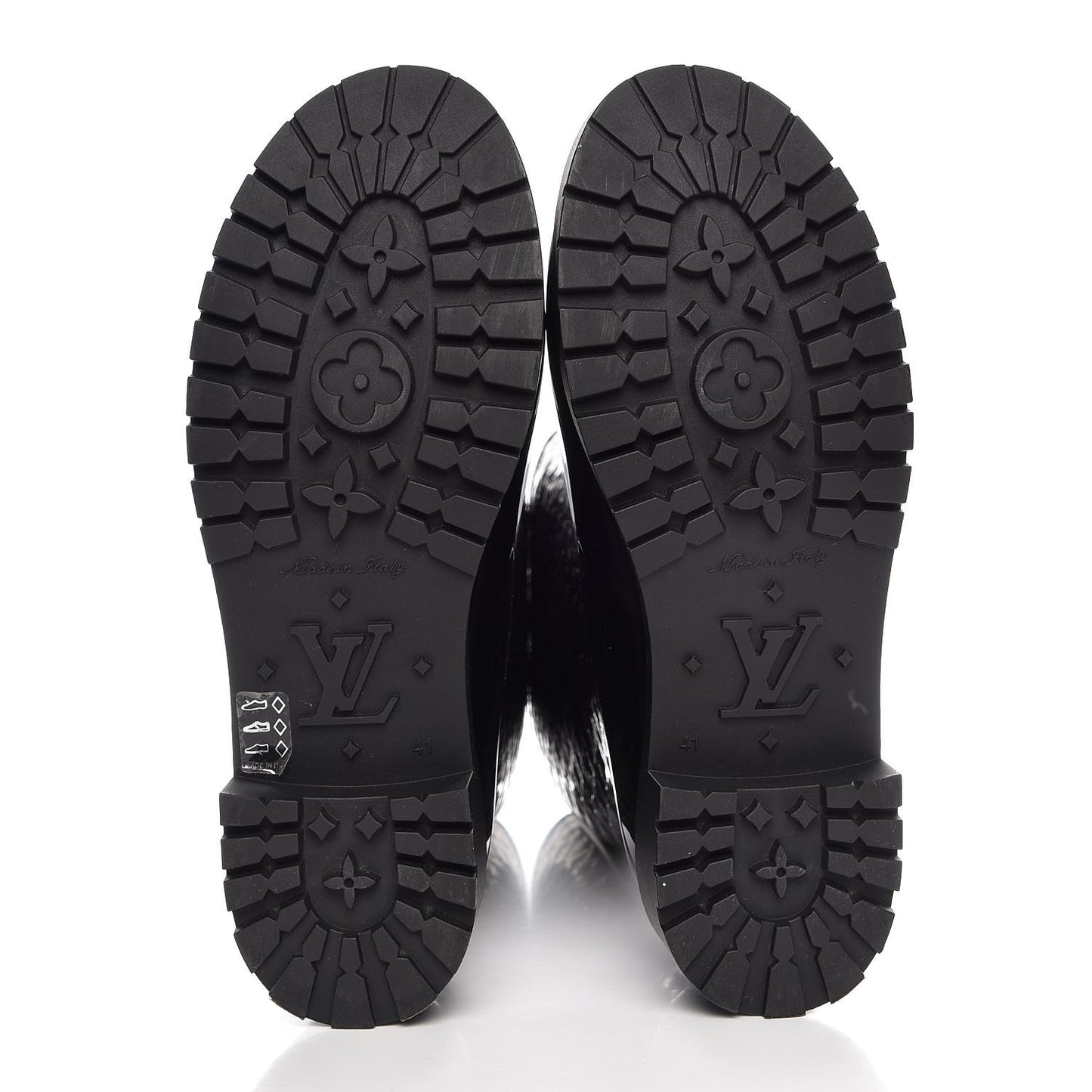 Rubber Embossed Monogram Splash Rain Boots 41 Black