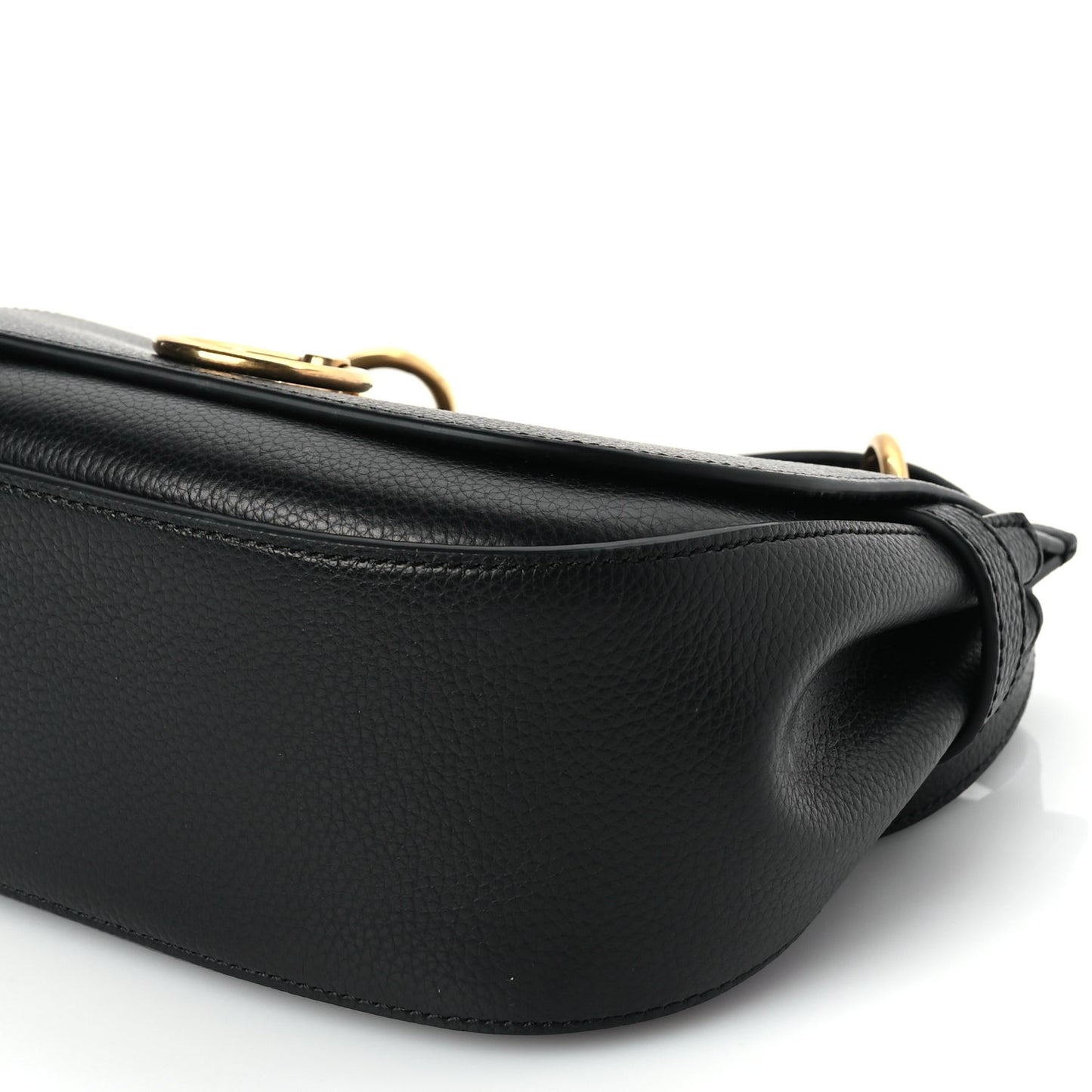 Small Classic Grain Calfskin Small Amberley Satchel Black