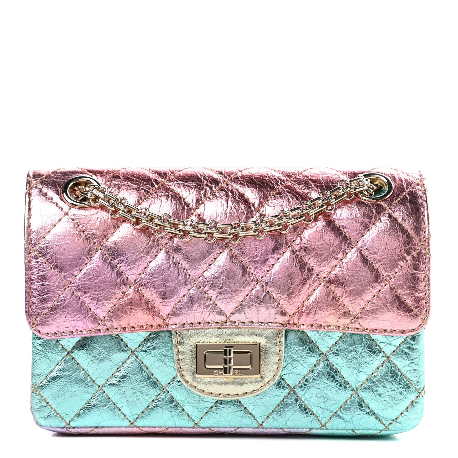 Chanel Metallic Goatskin Quilted Mini 2.55 Reissue Flap Multicolor 1 of 11