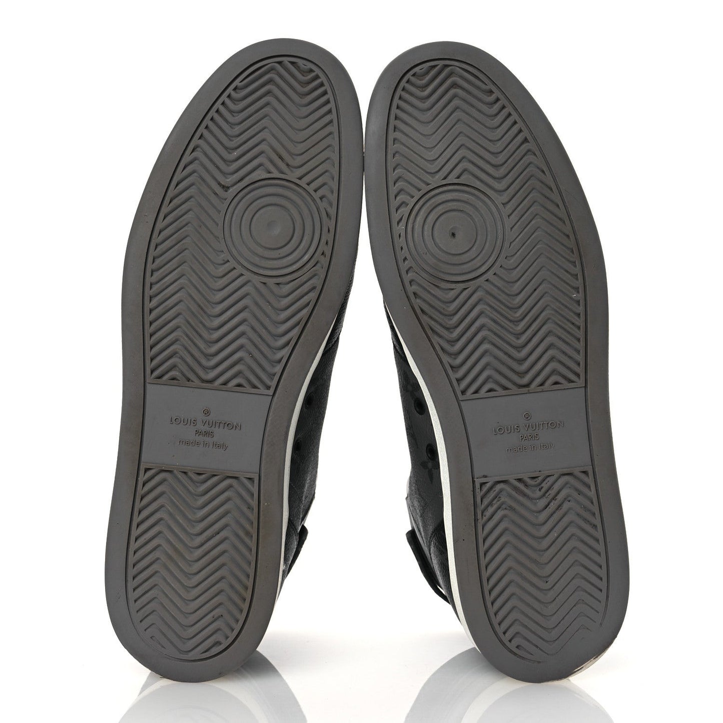 Calfskin Monogram Eclipse Mens Rivoli High Top Sneakers 10.5 Black Grey