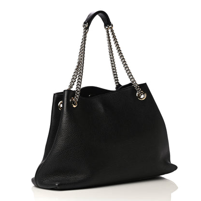 Gucci Pebbled Calfskin Medium Soho Chain Shoulder Bag Black 2 of 4