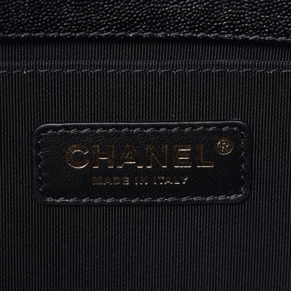 Chanel Caviar Chevron Quilted Medium Boy Flap Black 6 of 8