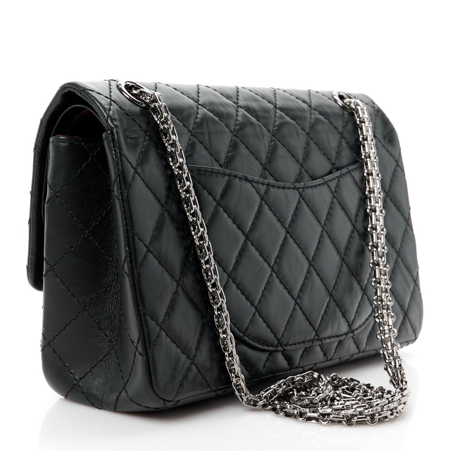 Aged Calfskin Space Charms 2.55 Reissue 225 Flap Black
