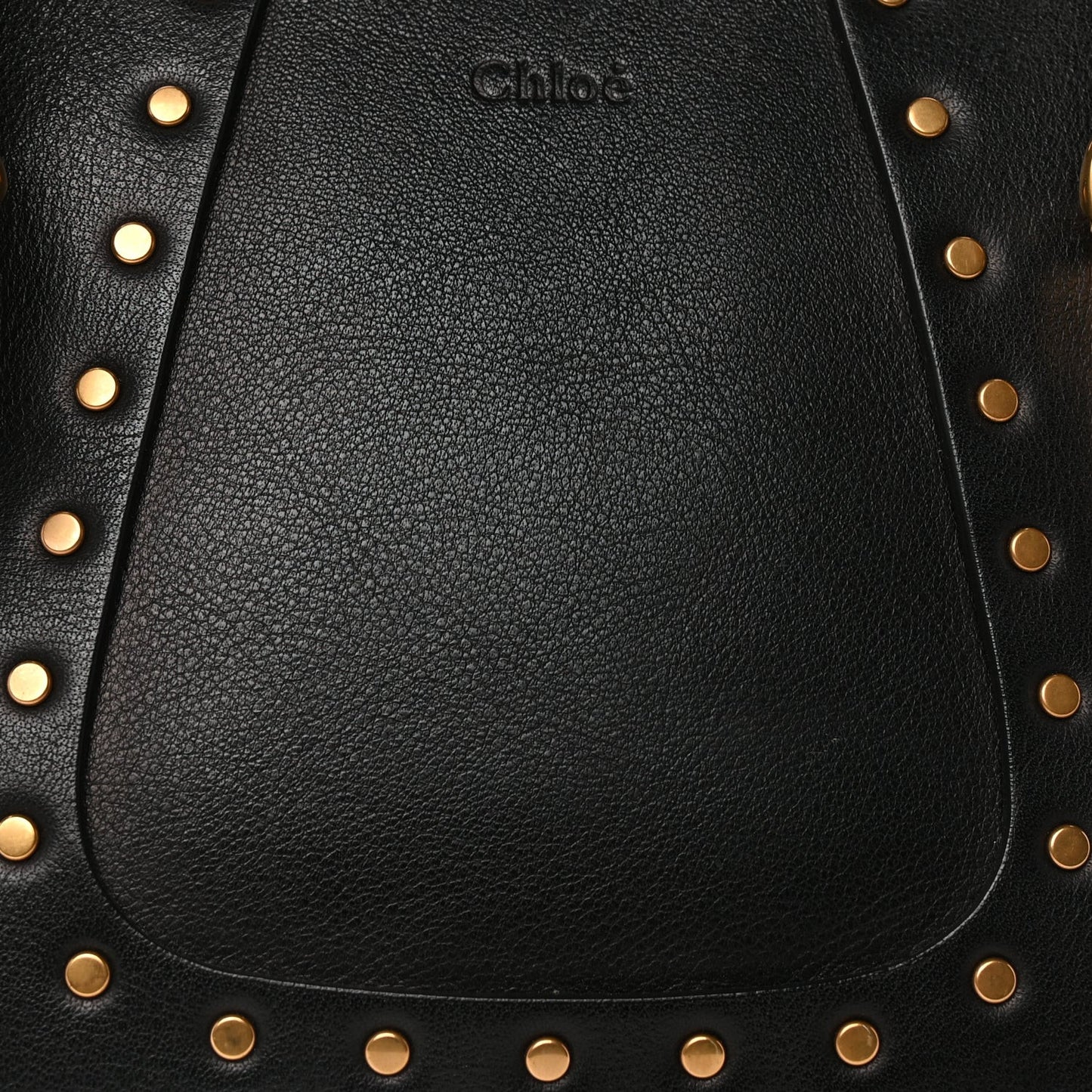Calfskin Studded Hayley Double Carry Satchel  Black