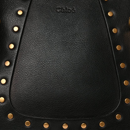Chloe Calfskin Studded Hayley Double Carry Satchel  Black 6 of 8