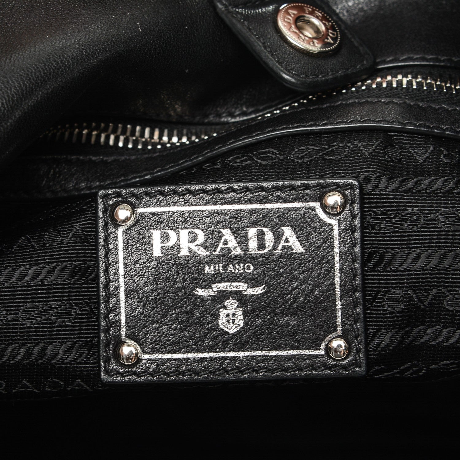 Prada Soft Calf Chain Tote Nero Black 6 of 6