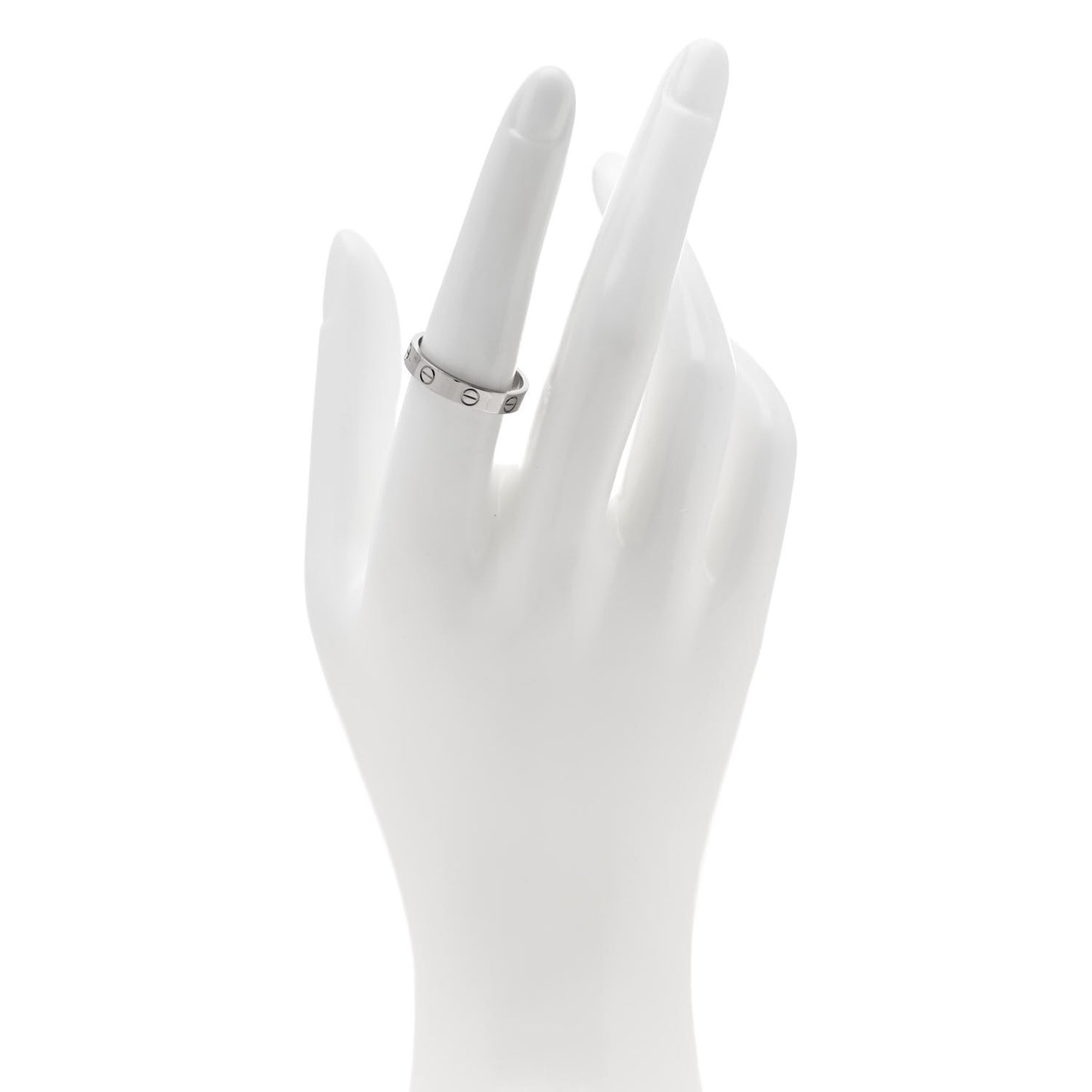 18K White Gold 3.5mm LOVE Wedding Band Ring 55 7.25