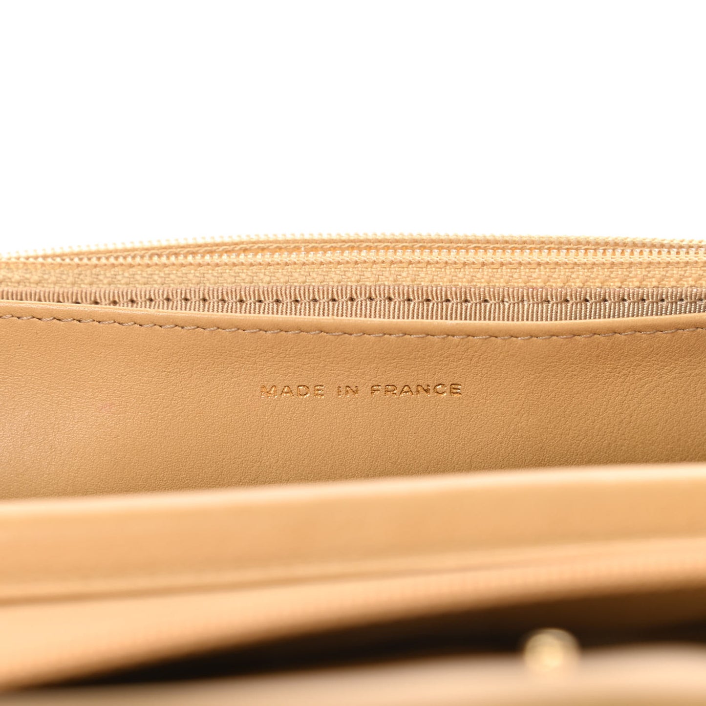 Metallic Patent Quilted Wallet On Chain WOC Gold