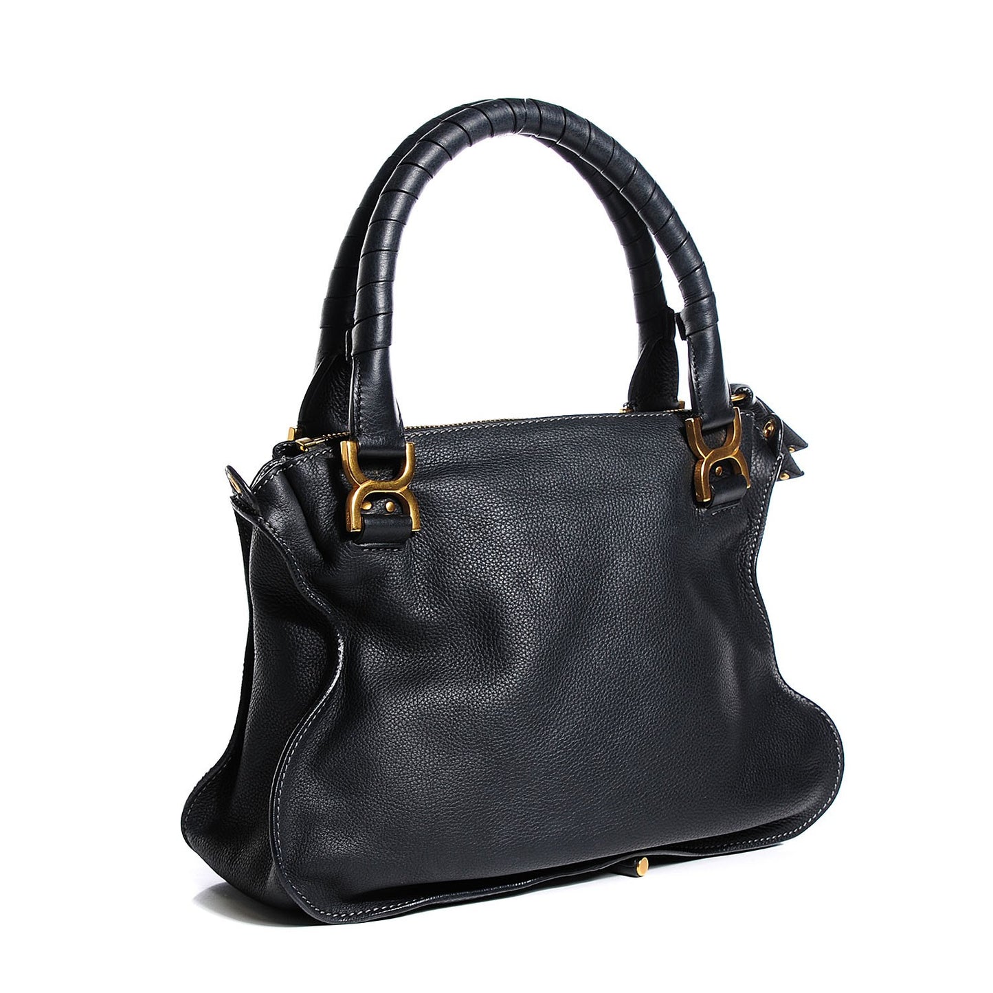 Calfskin Medium Marcie Satchel Black