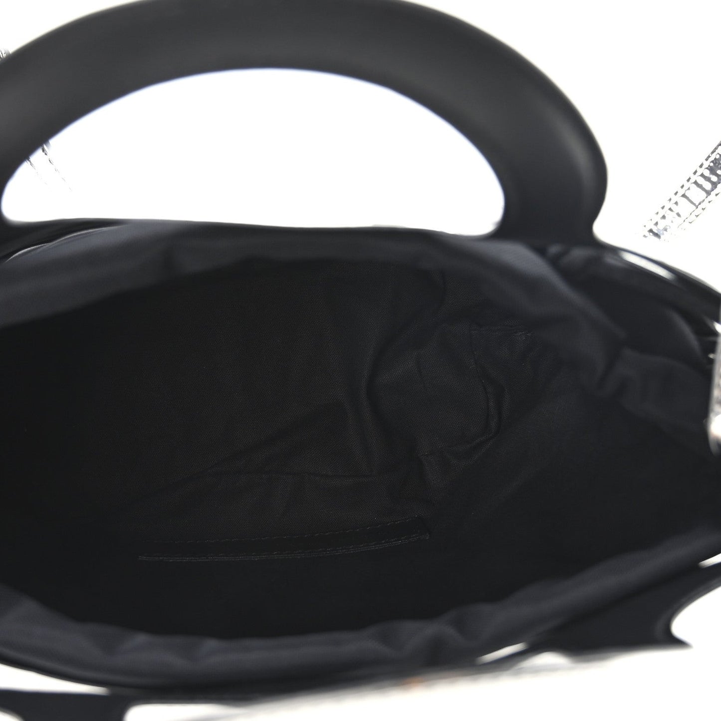 Patent Metallic Calfskin Small Neo Basket Tote Silver