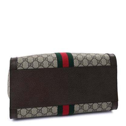 Gucci GG Supreme Monogram Web Medium Ophidia Tote Bag  Brown 3 of 8