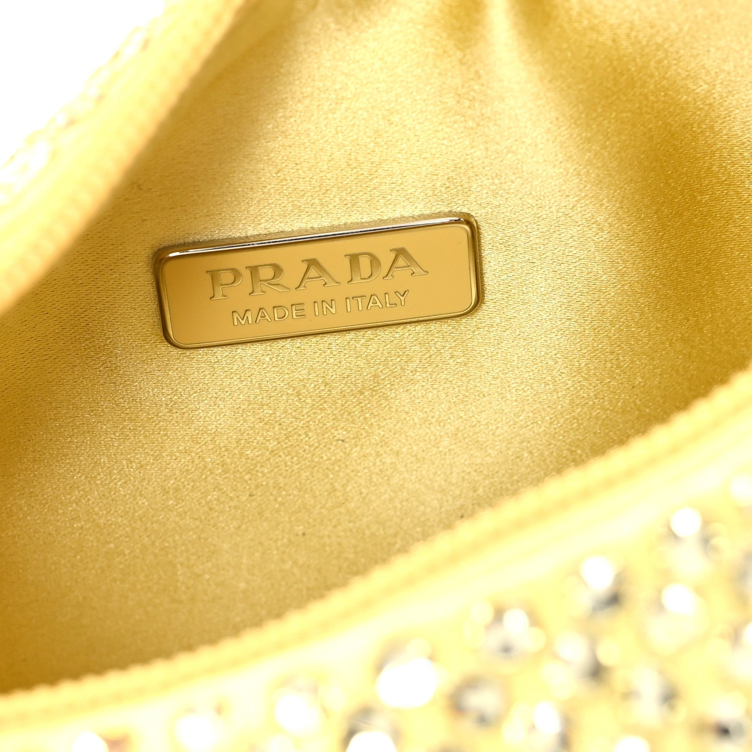 Prada Satin Crystal Mini Re-Edition 2000 Bag Ananas 6 of 7