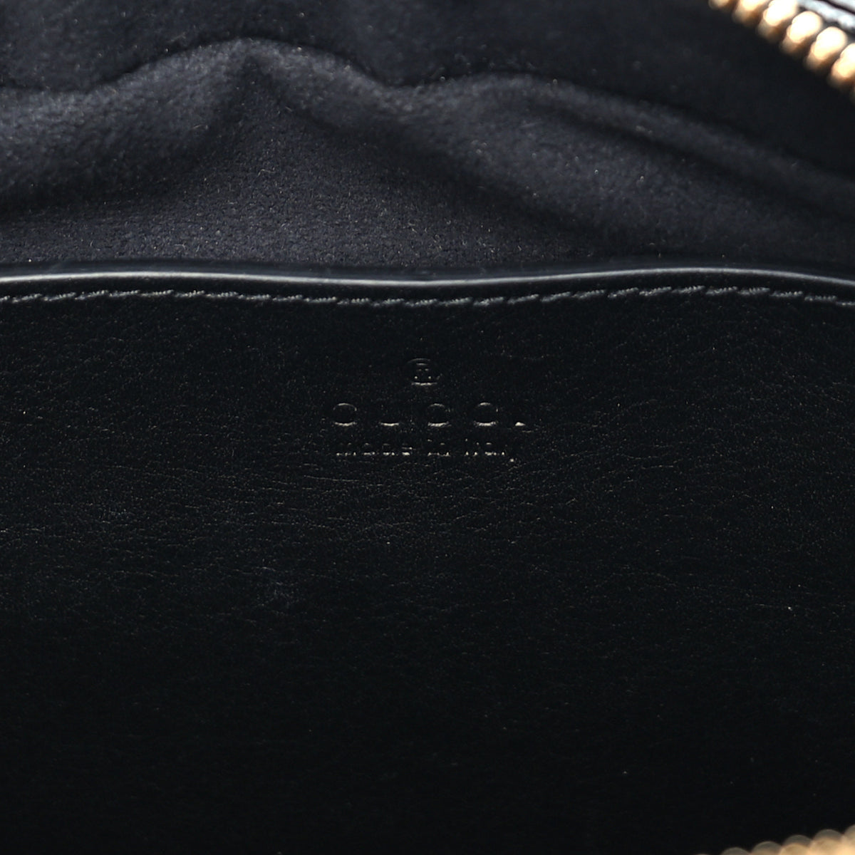 Patent Lambskin Matelasse Small GG Marmont Camera Bag Black