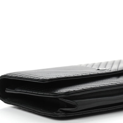 Chanel Lambskin Chevron Quilted Wallet On Chain WOC So Black 10 of 14