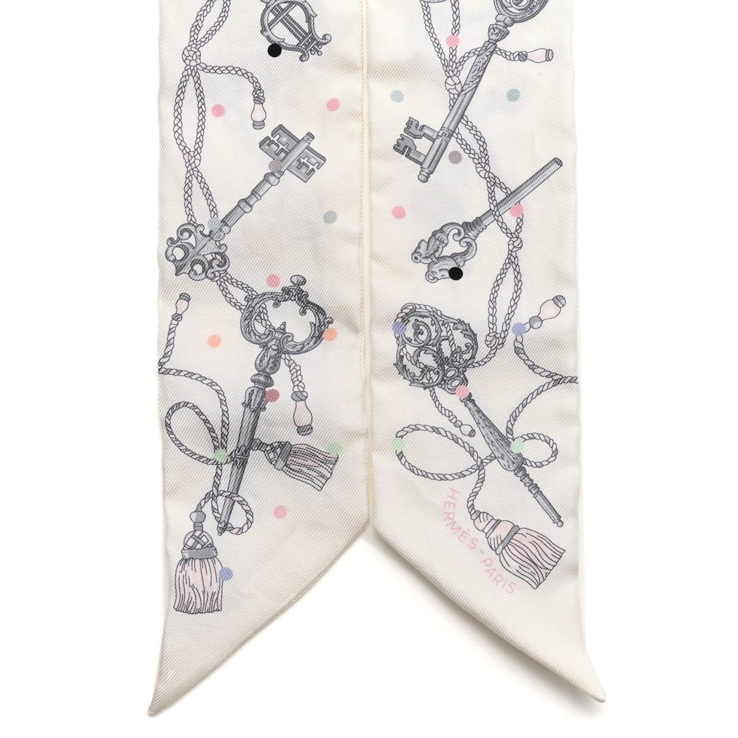 Silk Les Cles A Pois Twilly White Gris Acier