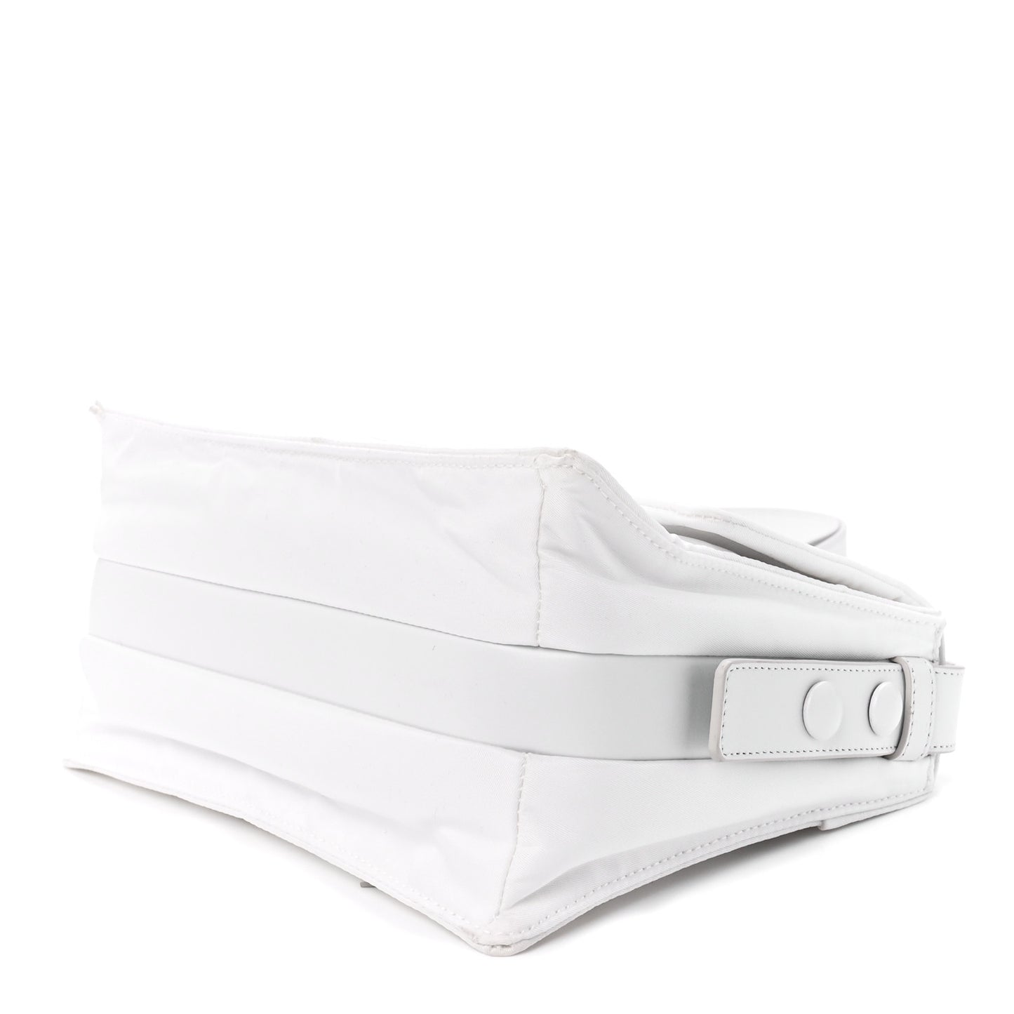 Re-Nylon Vitello Padded Small Flap Shoulder Bag White