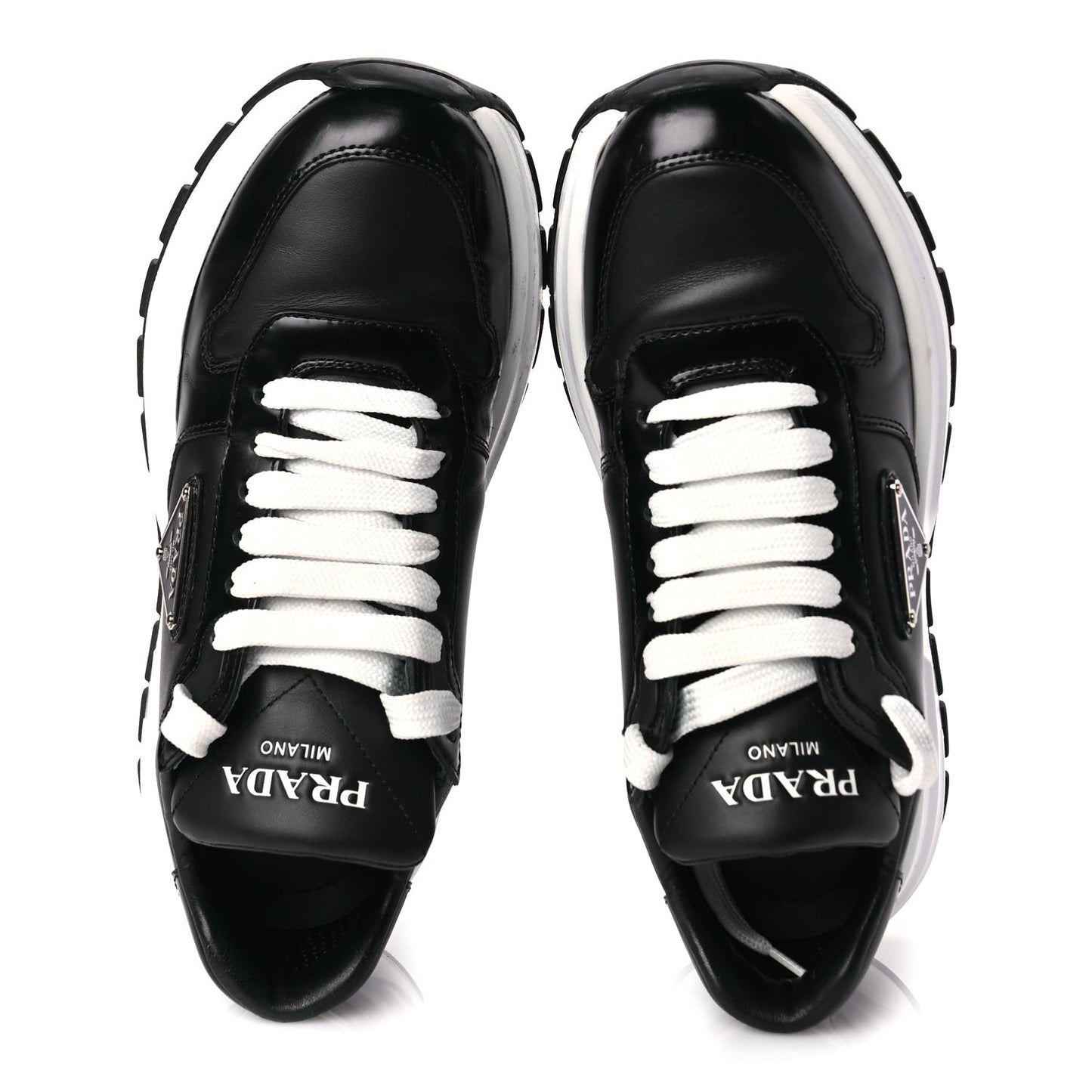 Re-Nylon Spazzolato Triangle Logo Womens Prax 01 45mm Sneakers 36.5  Black