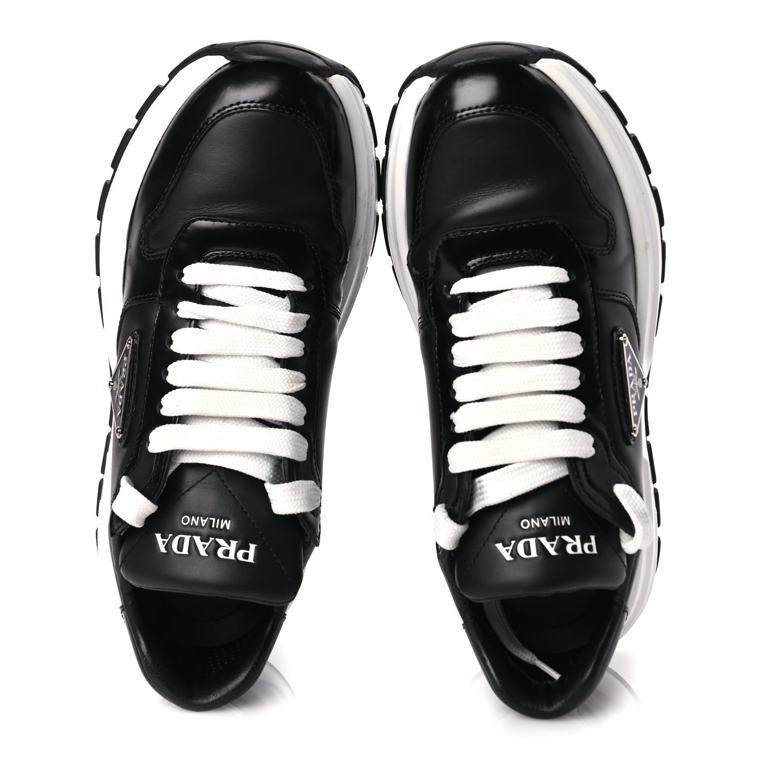 Prada Re-Nylon Spazzolato Triangle Logo Womens Prax 01 45mm Sneakers 36.5  Black 2 of 9