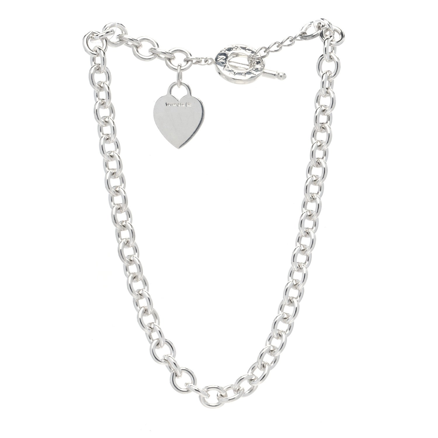 Tiffany Sterling Silver Heart Tag Toggle Necklace 3 of 6