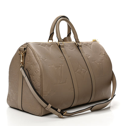 Louis Vuitton Empreinte Monogram Giant Keepall Bandouliere 45 Tourterelle 2 of 8