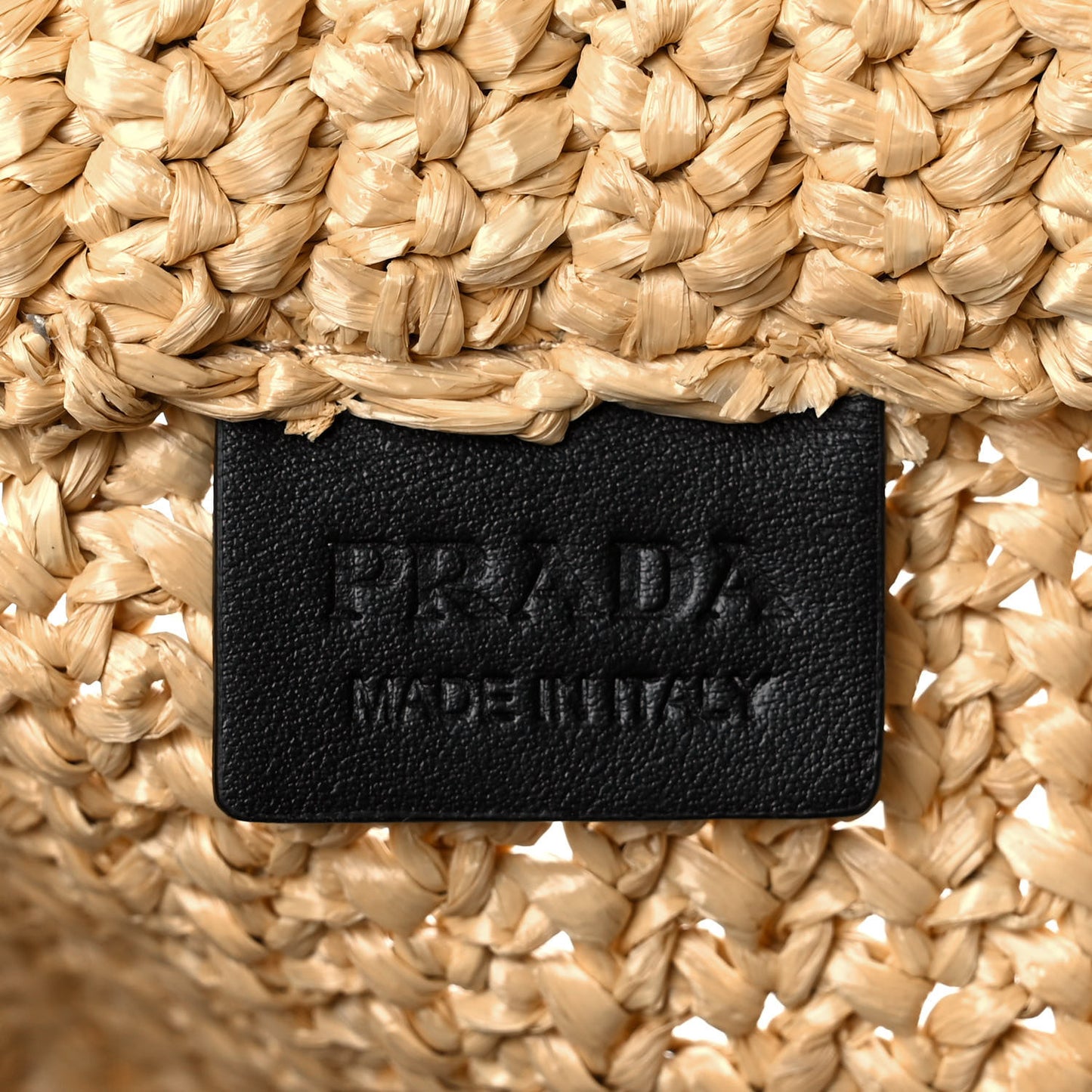 Yarn Raffia Effect Crochet Embroidered Small Logo Tote Naturale