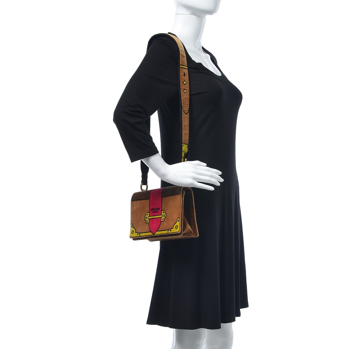 Velvet Cahier Shoulder Bag Cammello