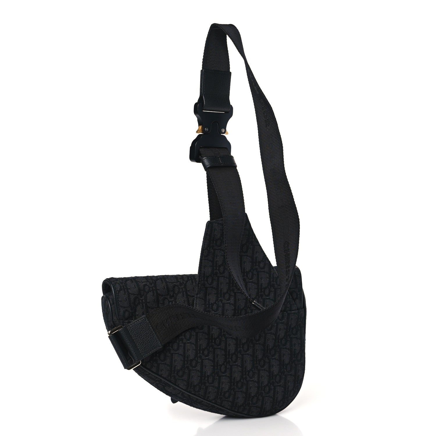 Christian Dior Oblique Mens Saddle Bag Black Blue 3 of 8