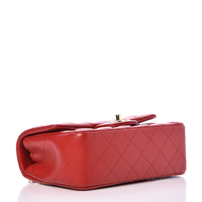 Chanel Lambskin Quilted Mini Rectangular Flap Red 4 of 8