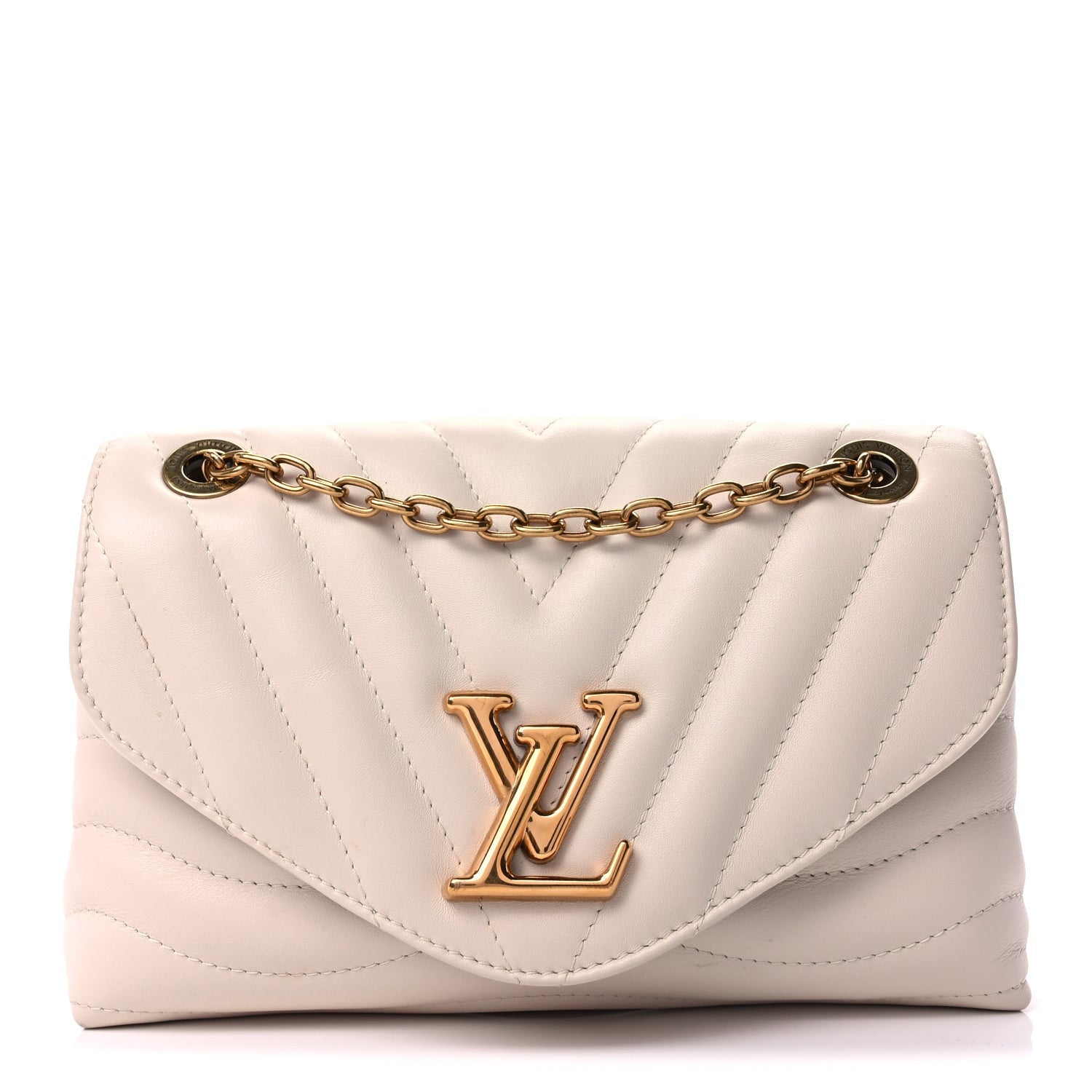 Louis Vuitton Calfskin New Wave Chain Bag MM NM Ivory 1 of 8