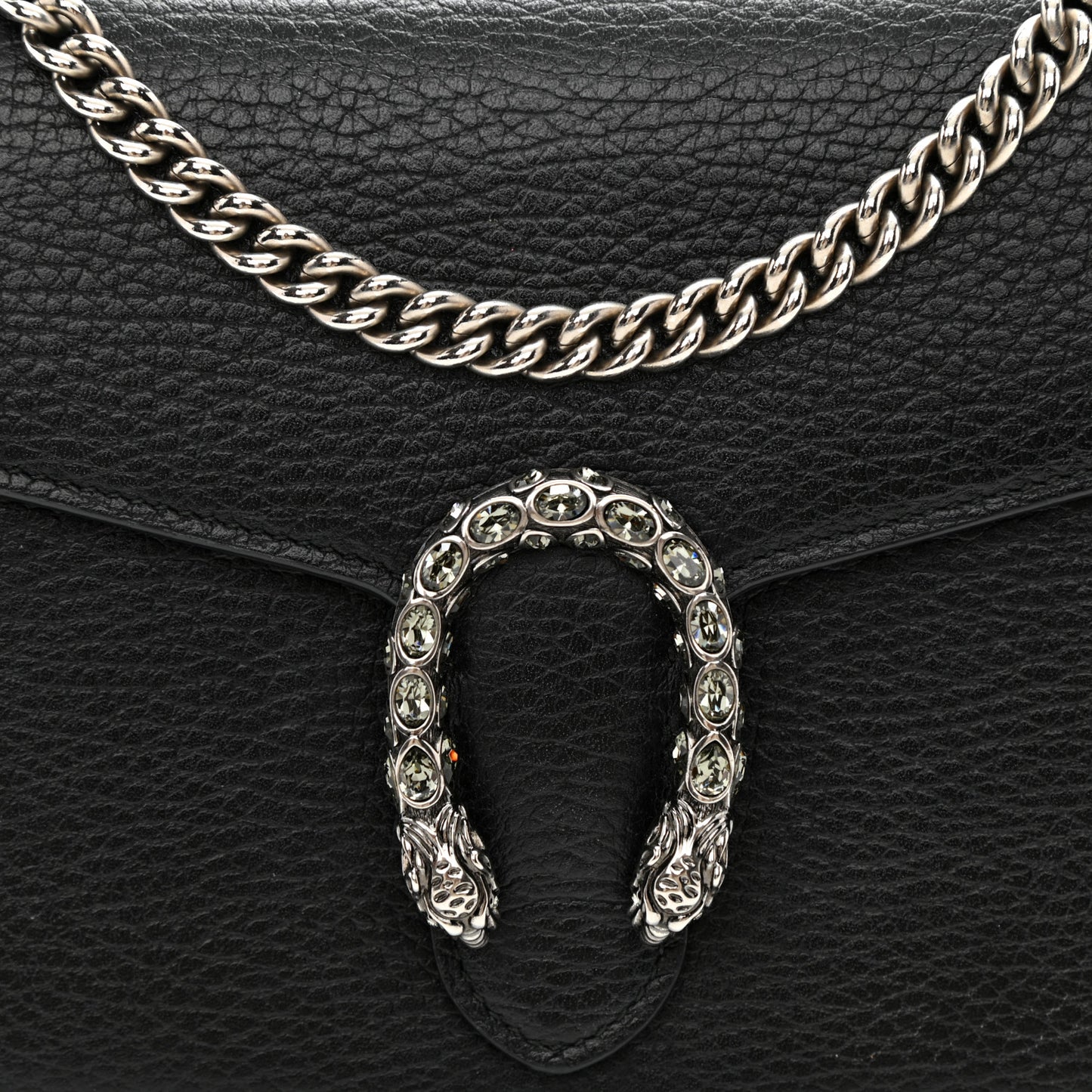 Calfskin Mini Dionysus Chain Wallet Black