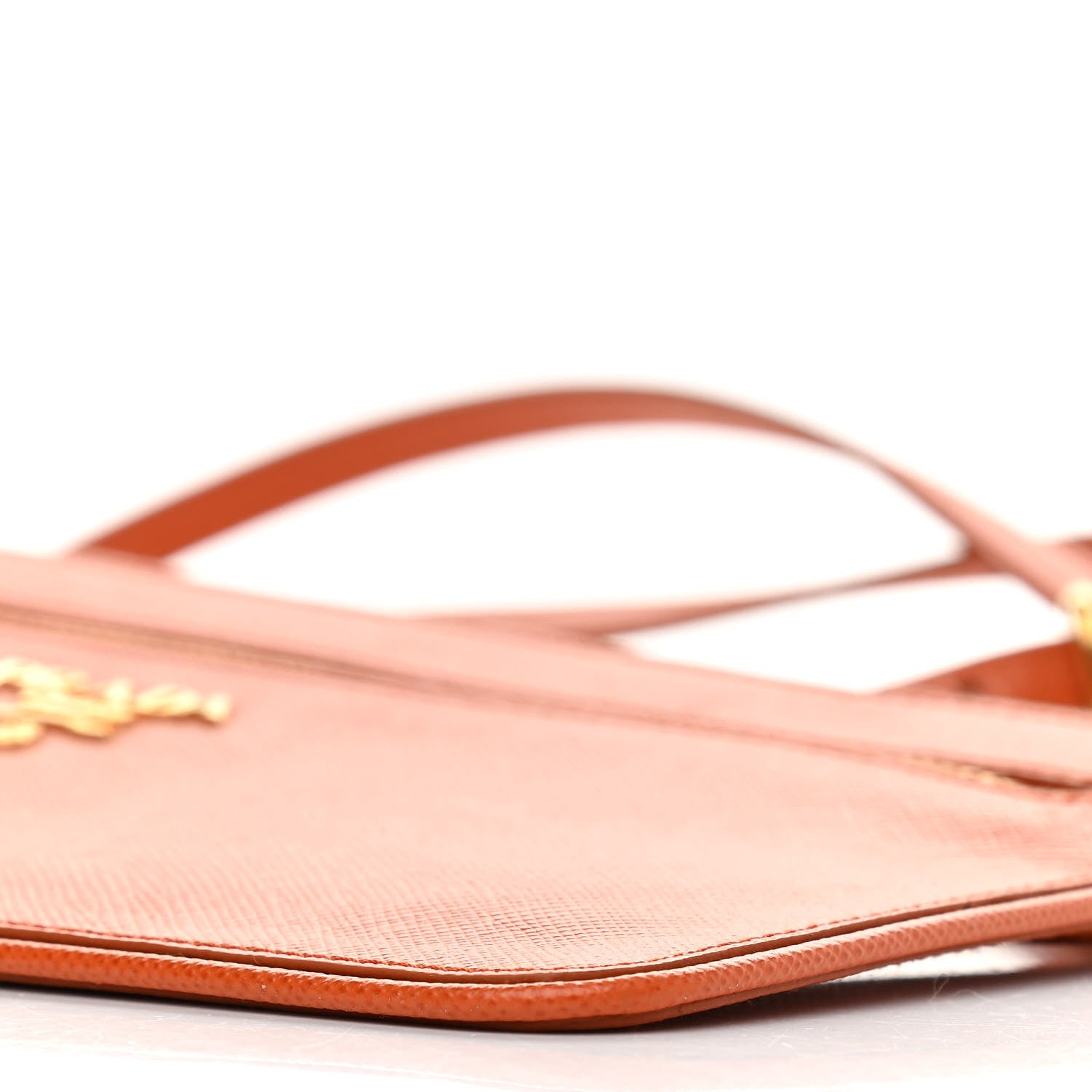 Prada Saffiano Lux Zip Crossbody Bag Papaya 9 of 10