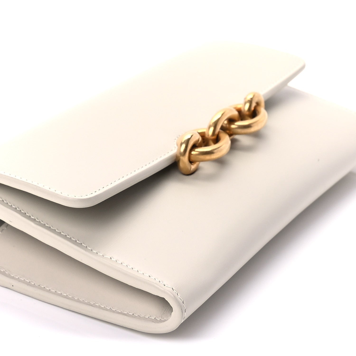 Saint Laurent Smooth Calfskin Le Maillon Chain Wallet  Crema Soft 8 of 8