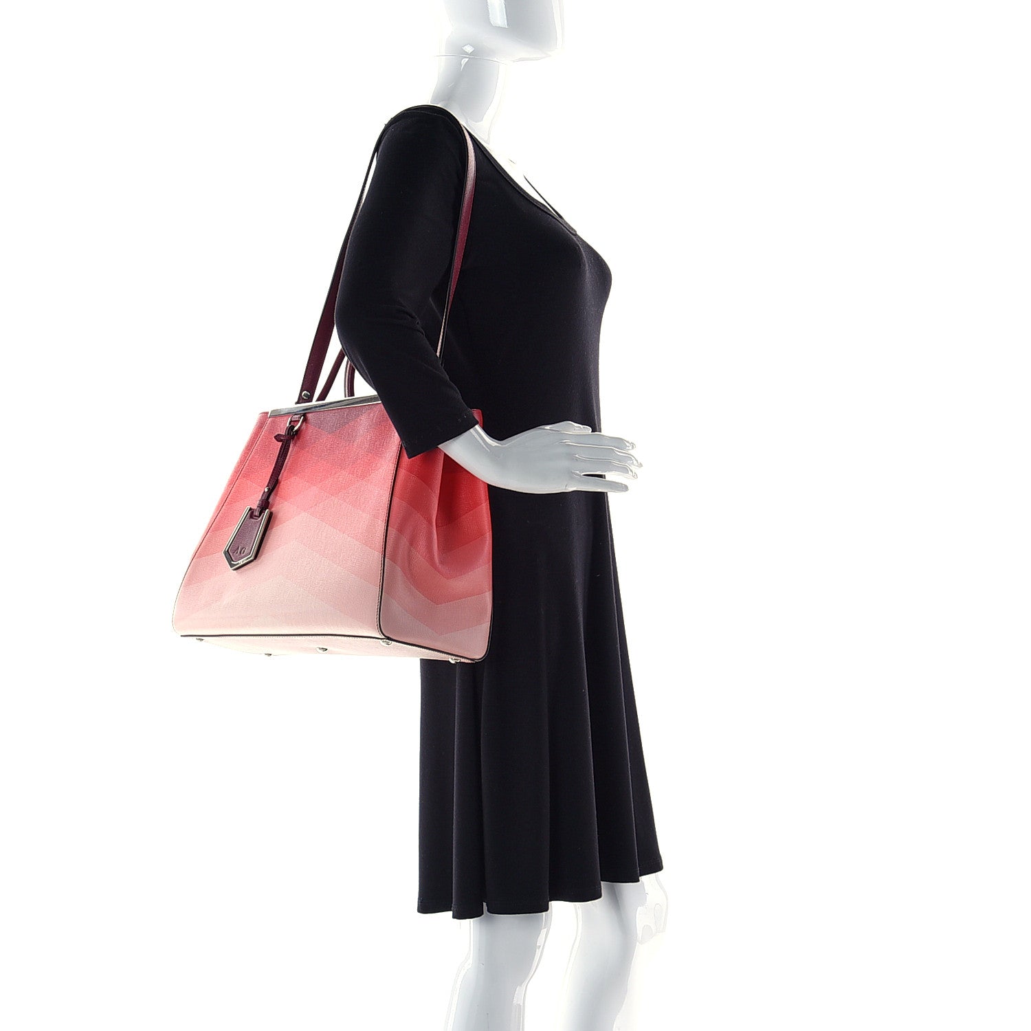 Fendi Vitello Elite Geometric Degrade Regular 2Jours Tote 7 of 15