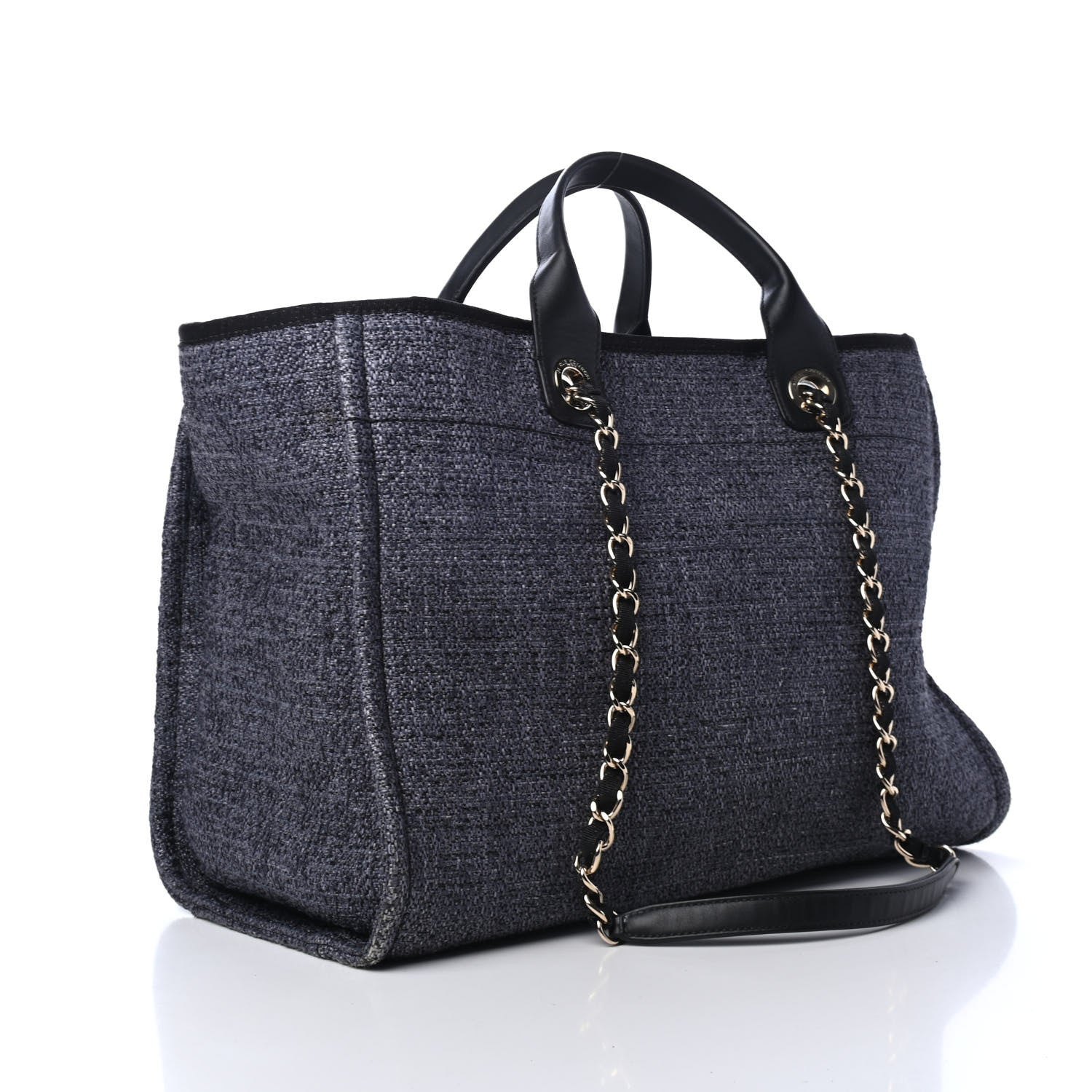 Chanel Lurex Boucle Medium Deauville Tote Black 2 of 4
