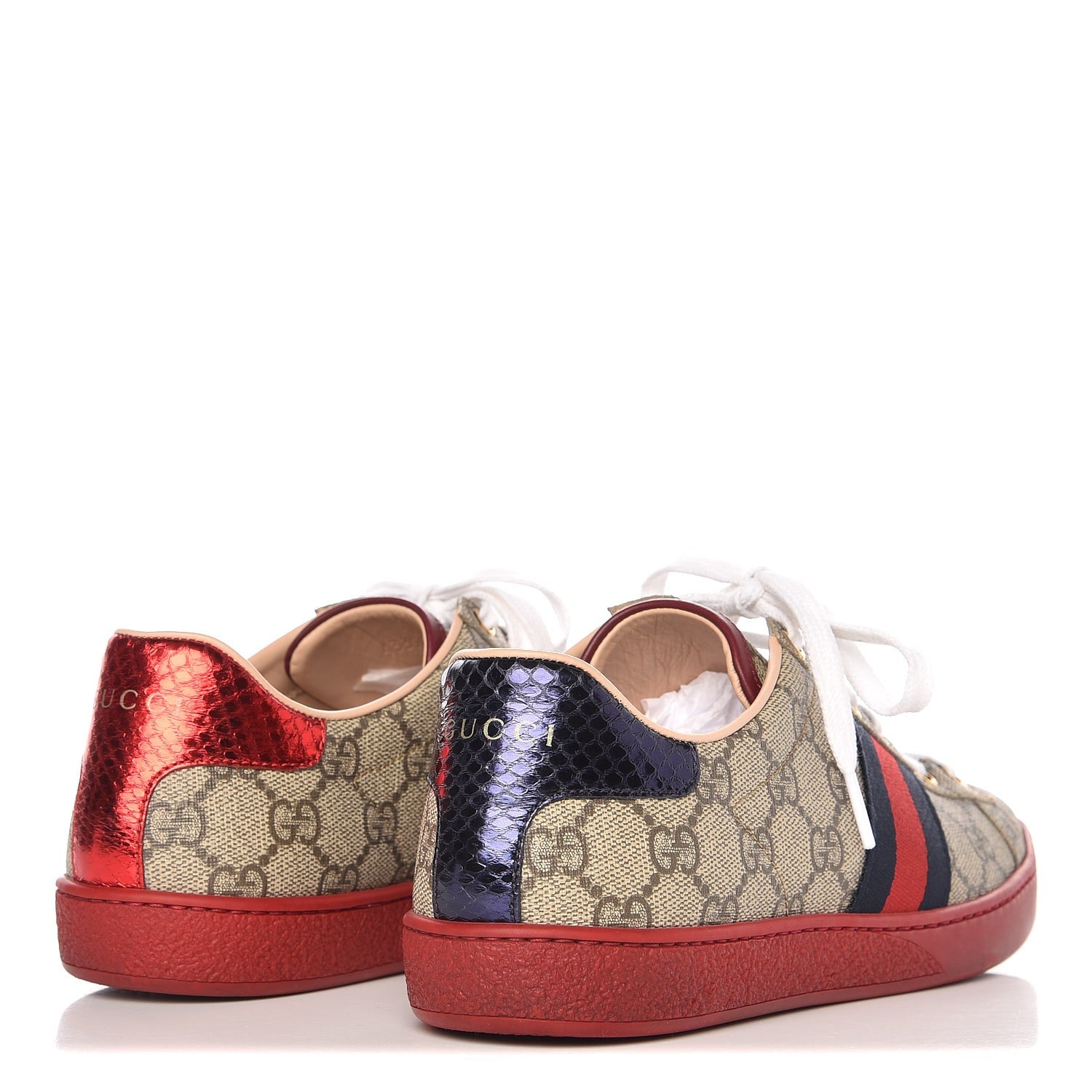 Gucci GG Supreme Monogram Ayers Web Ace Sneakers 38 4 of 10