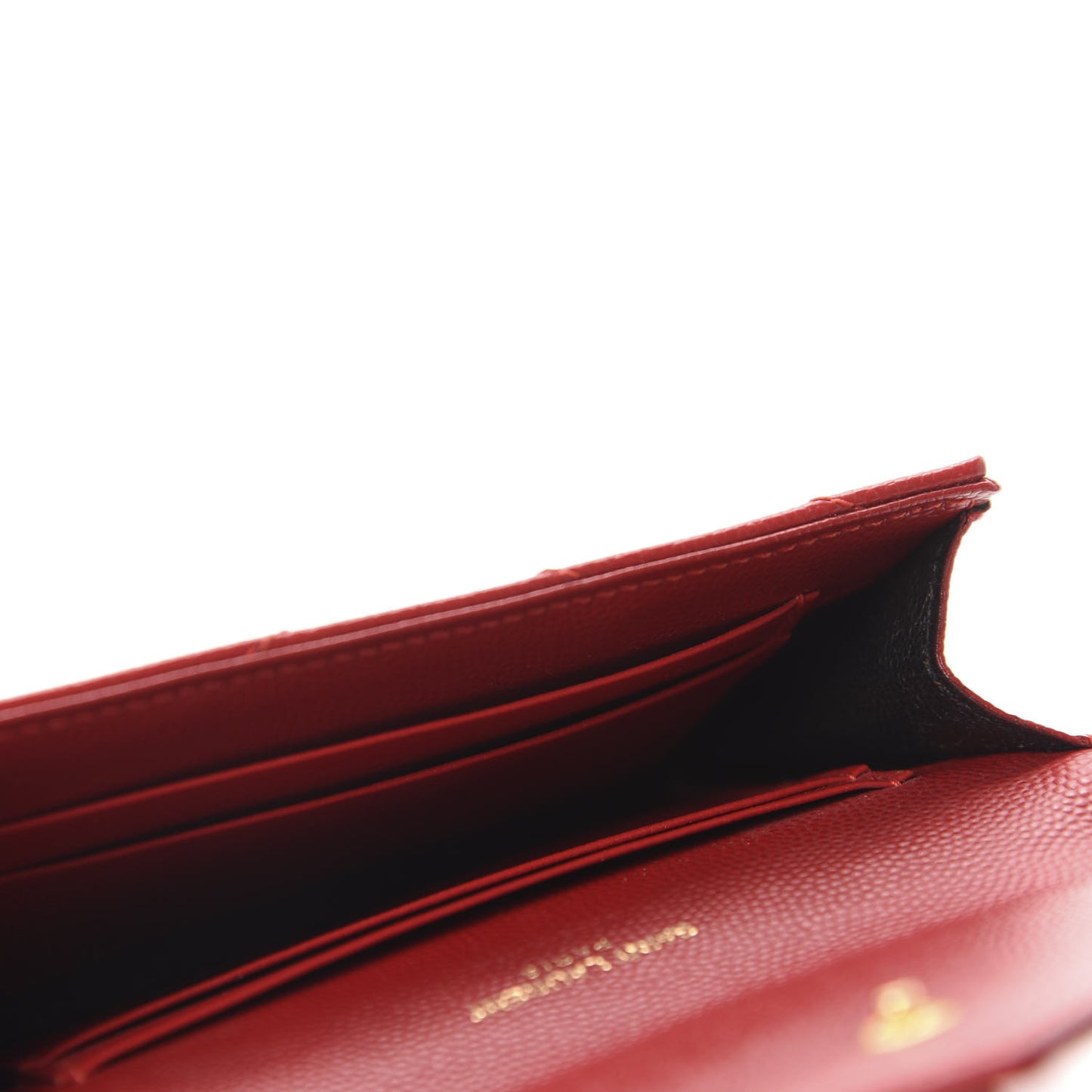 Grain De Poudre Matelasse Chevron Small Monogram Envelope Wallet New Red