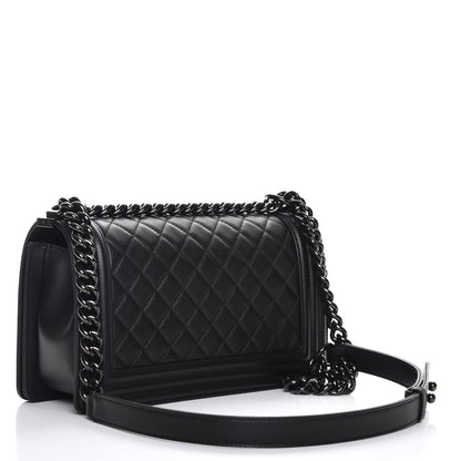 Chanel Calfskin Quilted Medium Boy Flap So Black 3 of 8