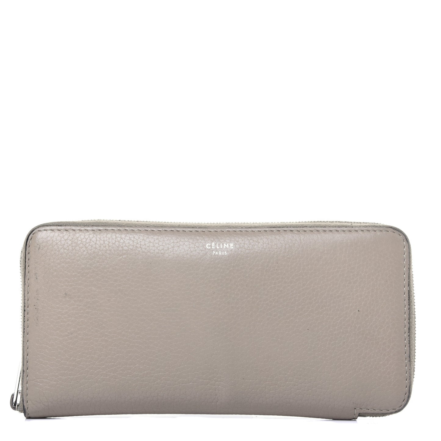 Drummed Calfskin Zip Around Organizer Wallet Dune