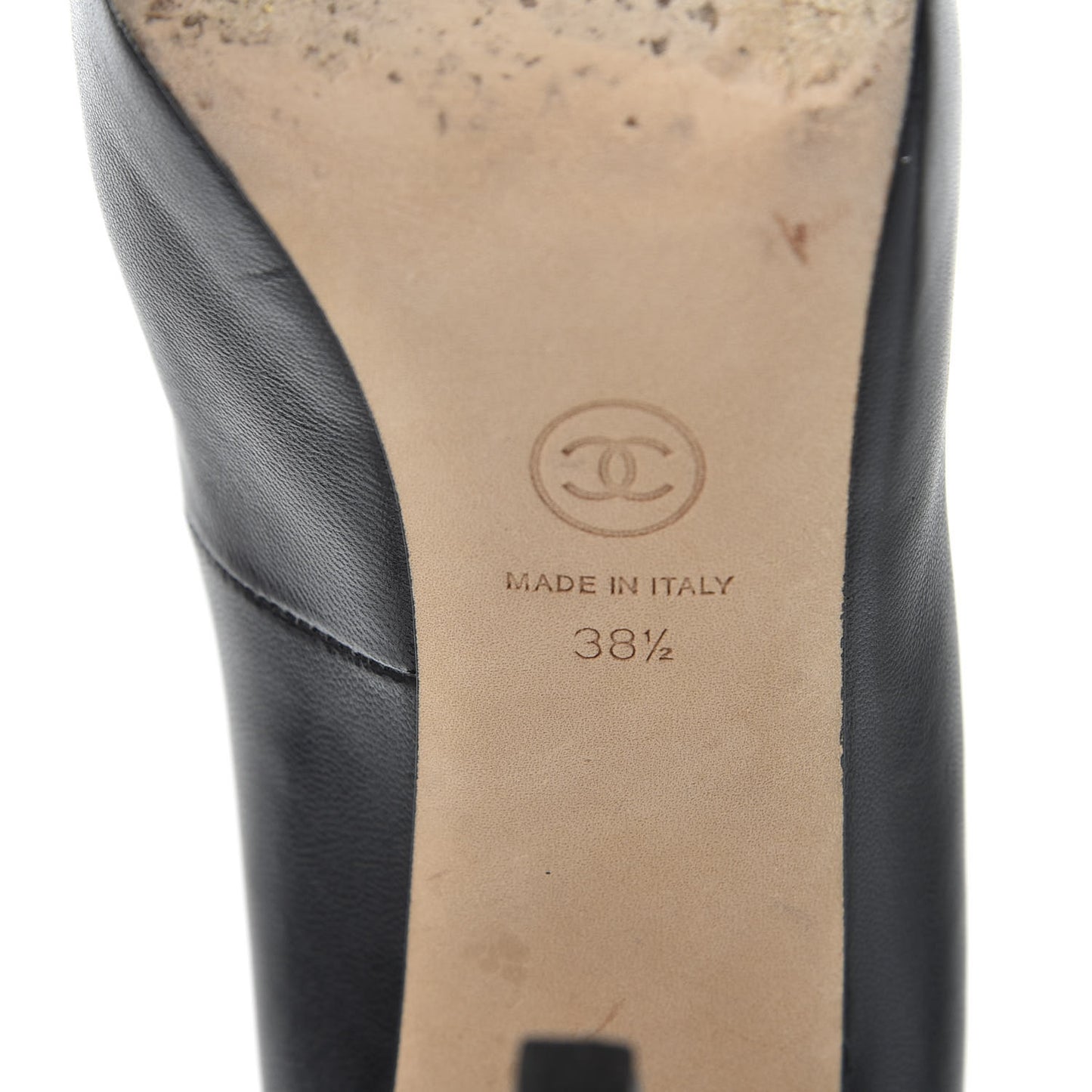 Lambskin Patent Cap Toe CC Pumps 38.5 Black