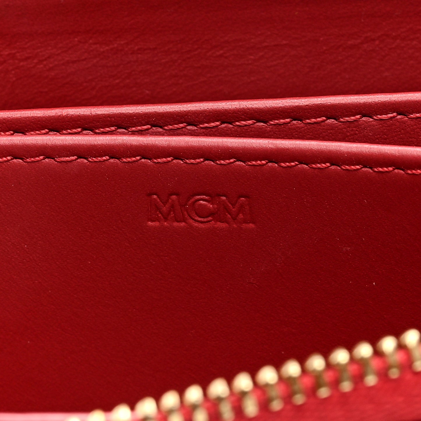 Lauretos Jacquard Monogram Mini Heart Zip Around Wallet Red White