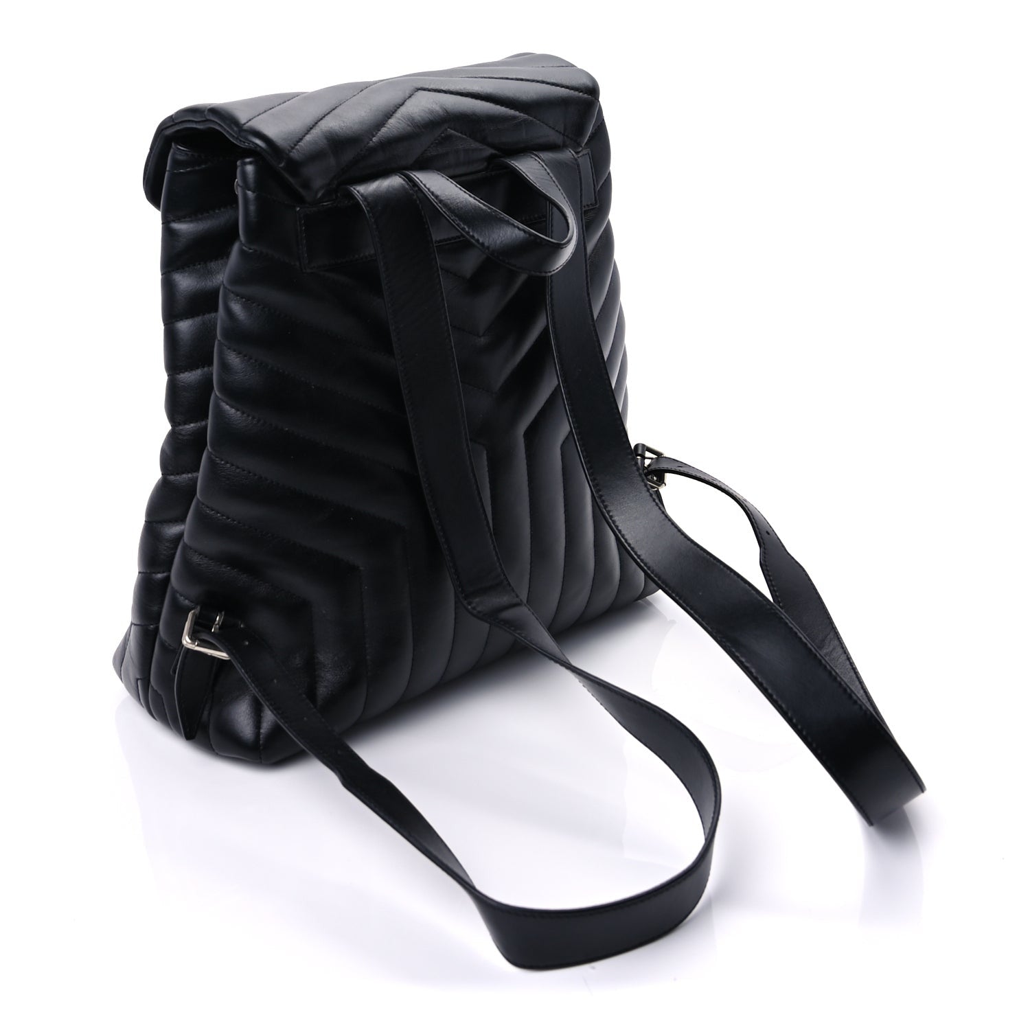 Saint Laurent Calfskin Y Quilted Monogram Medium Loulou Backpack  Black 2 of 8