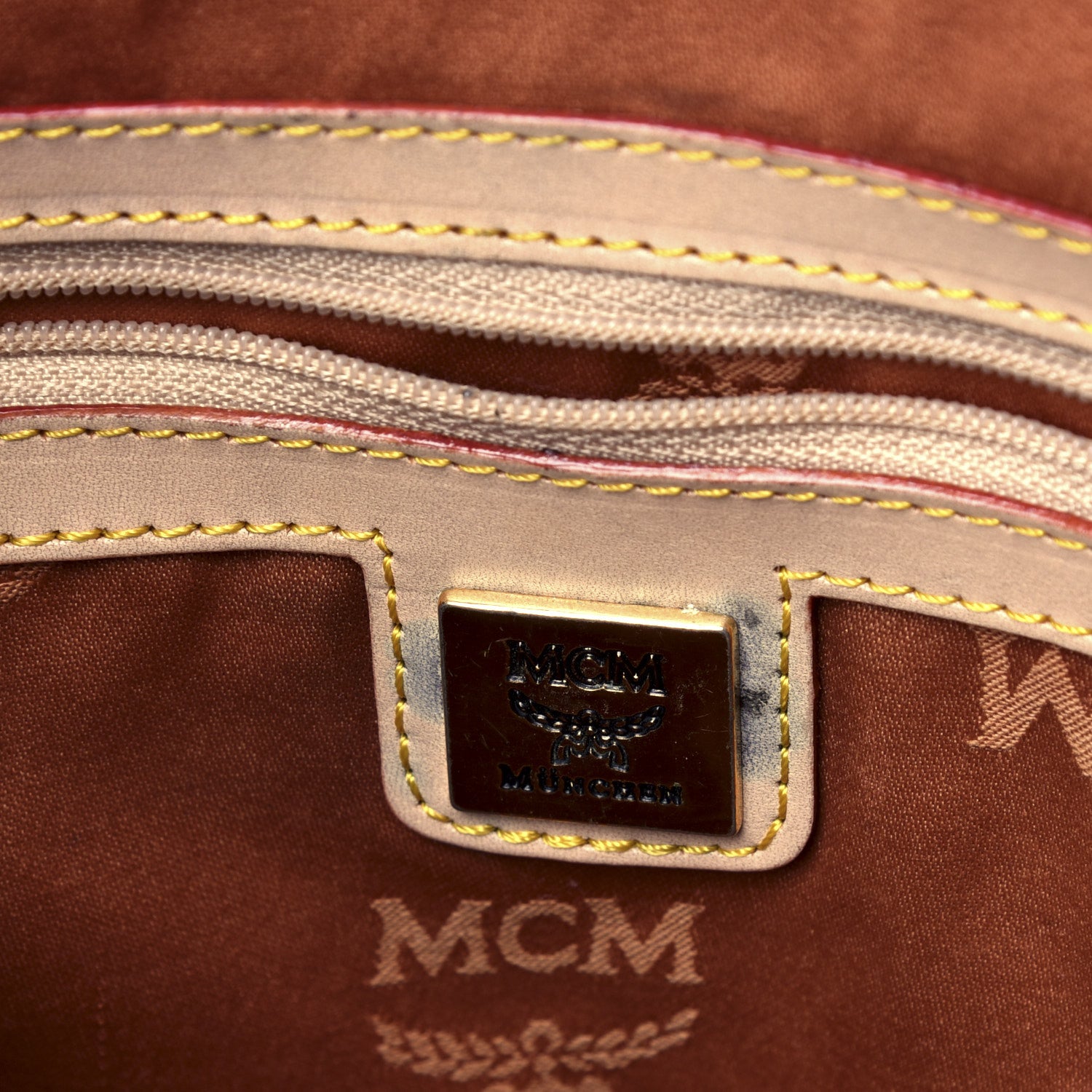 MCM Visetos Striped Hobo White 5 of 12