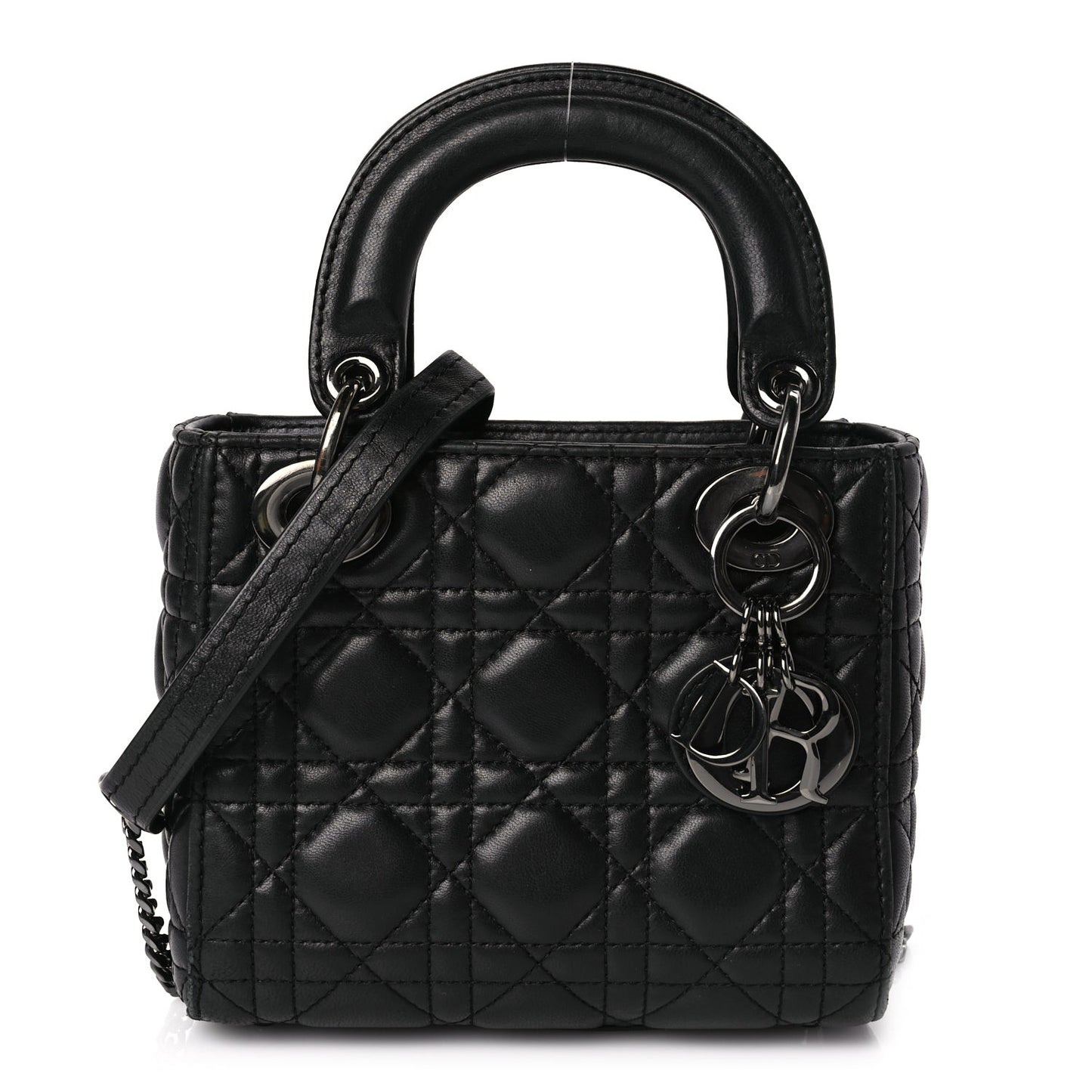Lambskin Cannage Mini Lady Dior Black