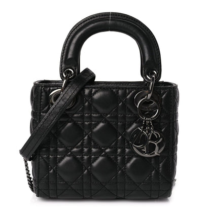 Christian Dior Lambskin Cannage Mini Lady Dior Black 1 of 8