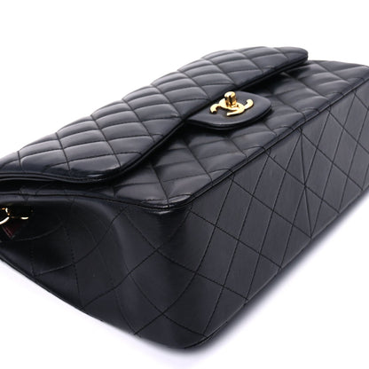 Chanel Lambskin Quilted Jumbo Double Flap  Black 8 of 8