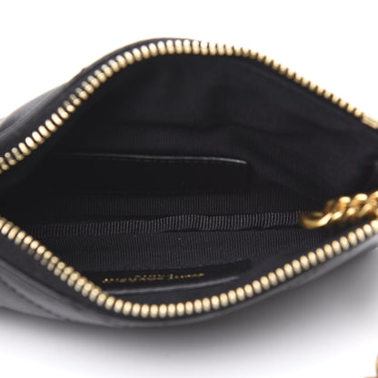 Saint Laurent Calfskin Matelasse Monogram Key Pouch Black 4 of 6
