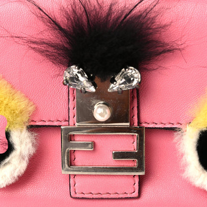 Fendi Nappa Rabbit Fox Fur Micro Buggie Baguette Rosa Fluo Multicolor 3 of 8