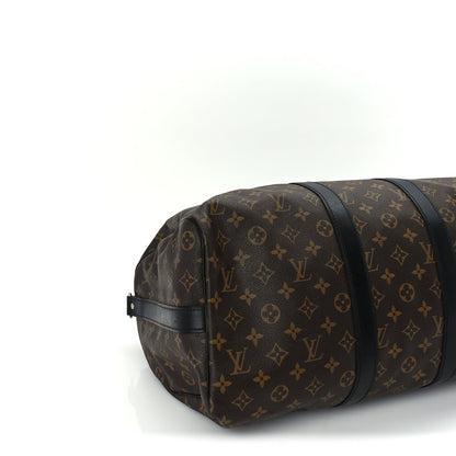 Louis Vuitton Monogram Macassar Keepall Bandouliere 45 Black 8 of 9