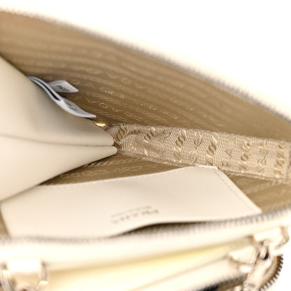 Prada Saffiano Mini Triangle Crossbody Pouch White 5 of 13